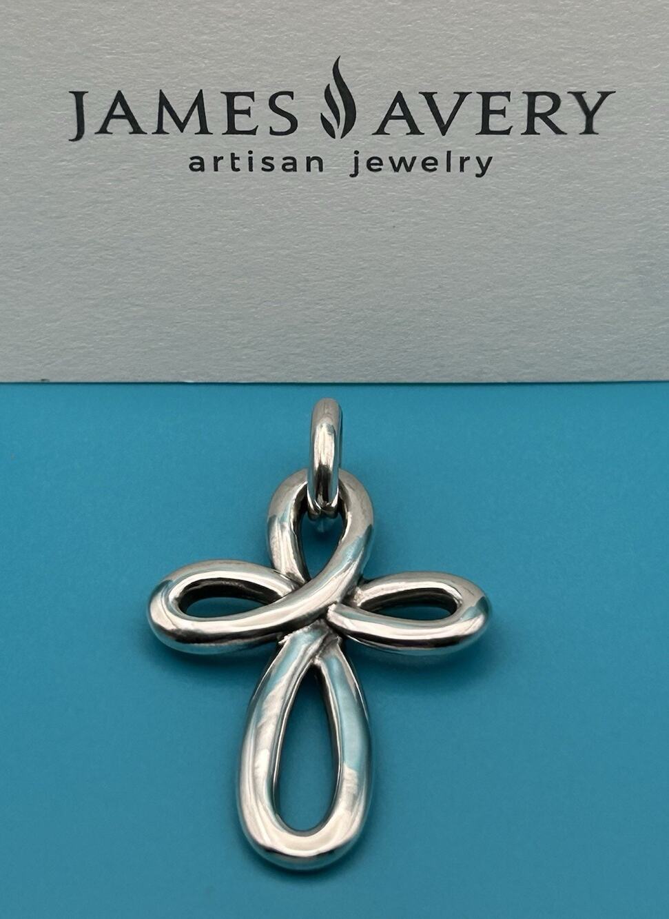 James Avery Retired 925 Sterling Silver Eternal Ribbon Cross Pendant 1.5" 9.21GR